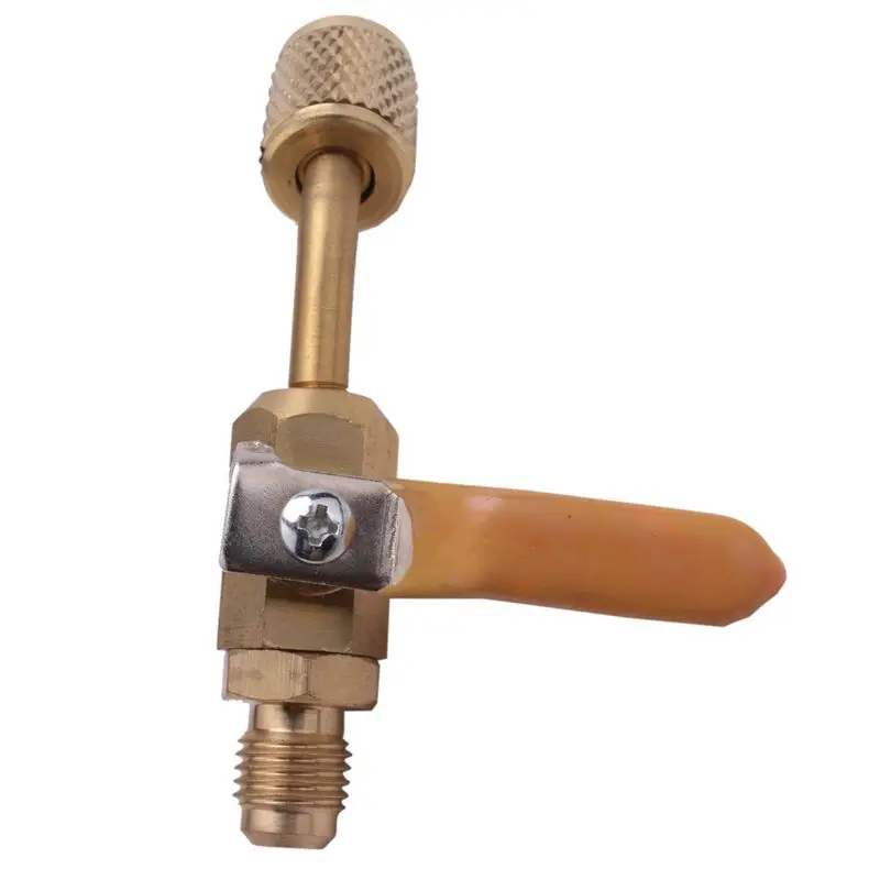 A01F-4X R410a R134a Brass Shut Valve For A/C Charging Hoses HVAC 1/4Inch AC Refrigerant