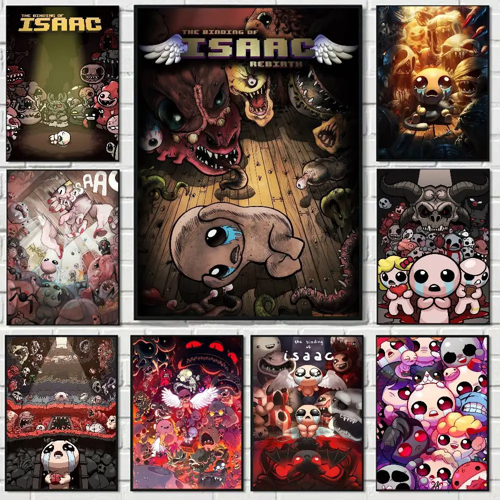 GAME The Binding Of Isaac Anime Poster Waterproof Wall Art Sticker For Bar Living Room Vintage Room Decor Print Gift