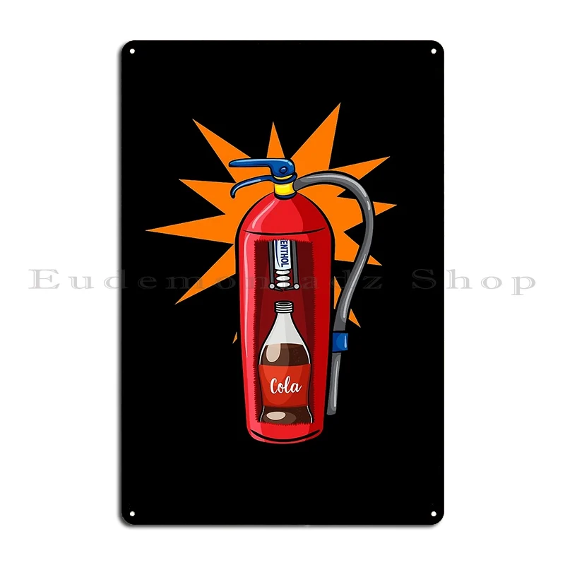 Fire Extinguisher Inner Workings Funny Cutaway Graphic Metal Plaque Mural Iron Garage Decoration Bar Tin Sign Poster