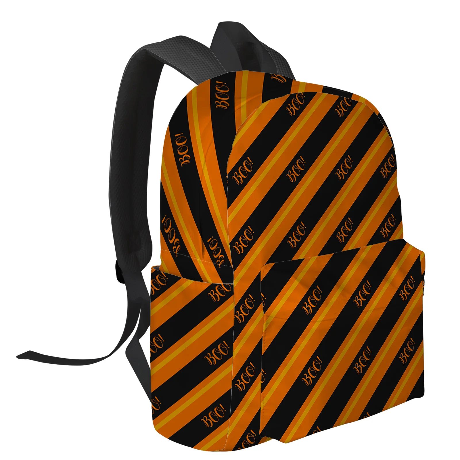 Halloween Diagonal Stripes Backpack Students Casual Travel Large Handbags High Capacity Schoolbag Teenager Bookbag