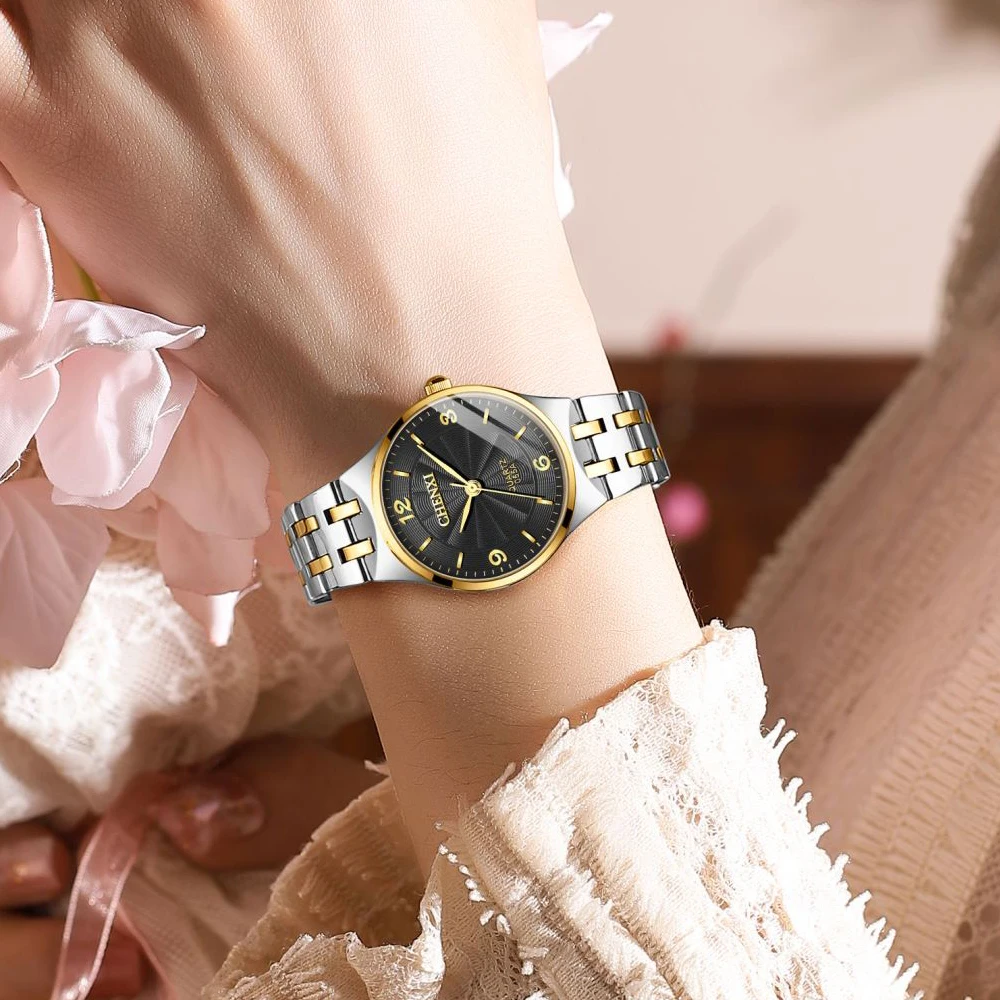 CHENXI, relojes originales de marca para hombre y mujer, reloj de cuarzo informal de acero inoxidable para hombre, relojes de pulsera analógicos impermeables para negocios para hombre