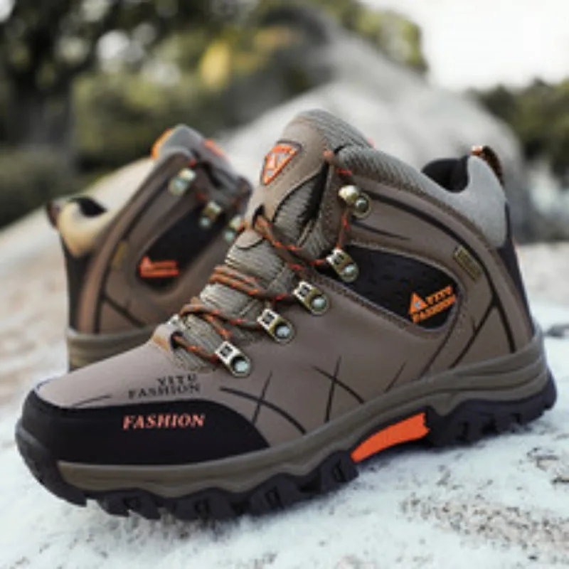 

Brand Men Winter Snow Boots Waterproof Leather Sneakers Super Warm Men's Boots Outdoor Male Hiking Boots Work Shoes Size 39-47