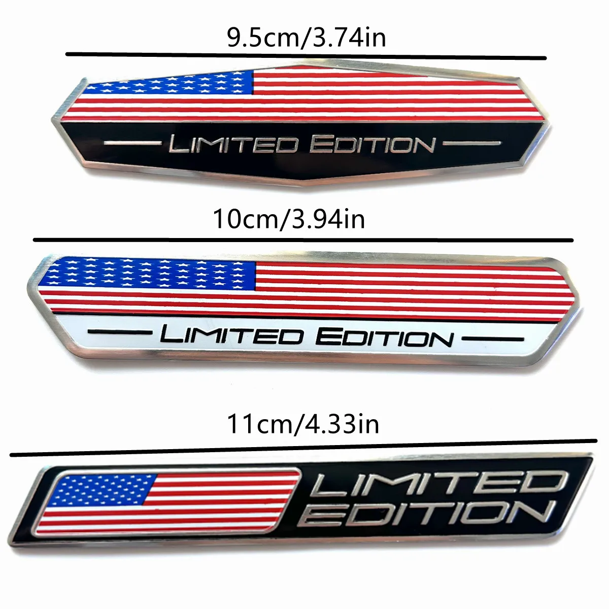 American Flag Emblem Limited Edition Aluminum Car Interior Sticker Compatible with Tesla Ford Dodge Chevrolet Chrysler Cadillac
