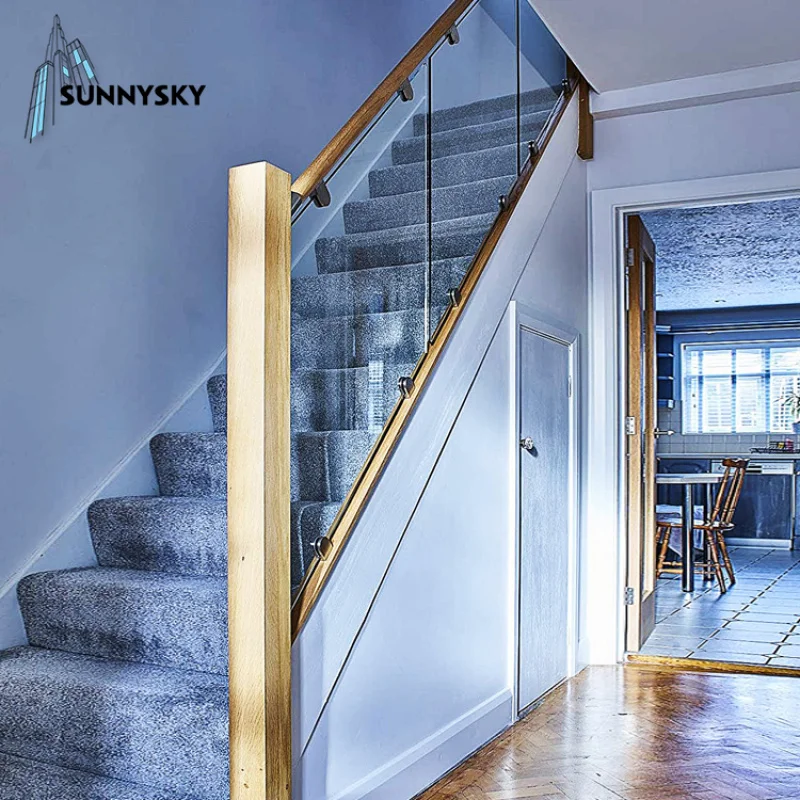 custom.Modern Style Balustrade Heat Soaking Tempered Glass Stair Glass Railing