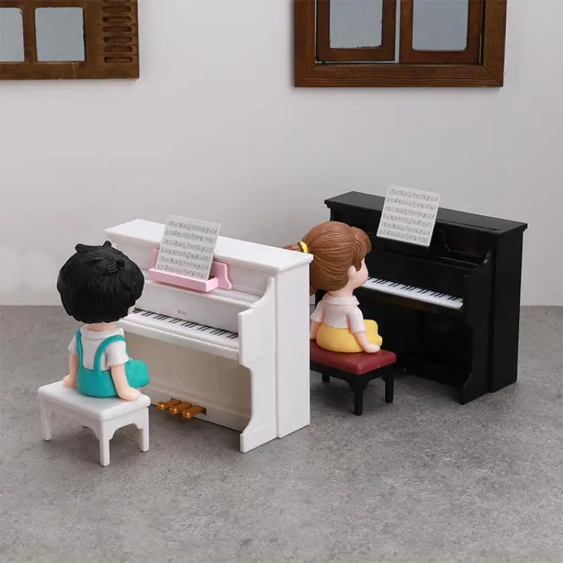 1 conjunto de casa de bonecas em miniatura, móveis de piano simulado, modelo de instrumentos musicais para decoração de casa de boneca, brinquedos de simulação, presente