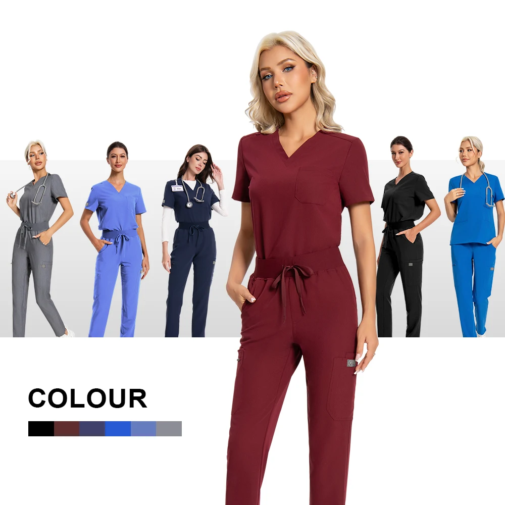 KUNGFU SCRUBS Krankenschwesteruniform, Damen-Peelings-Set, Weichheit, Anti-Falten, medizinische Uniform, antibakterielles OP-Kittel