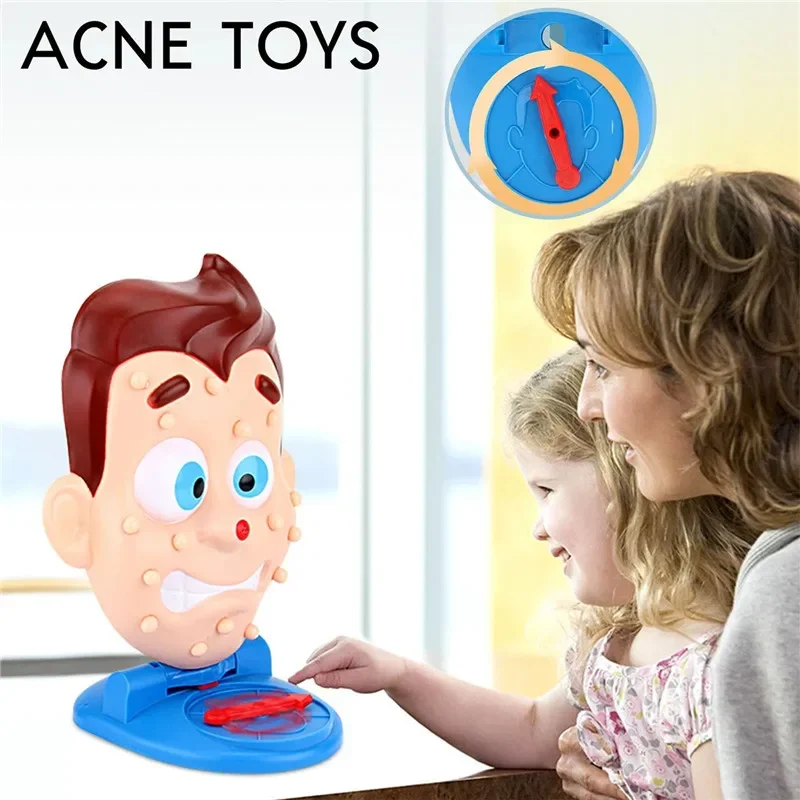 Novelty Funny Board Game Toys Simulate Face Squeeze Acne Water Spray Popping Pimple Party Table Game Interactive Prop Toys