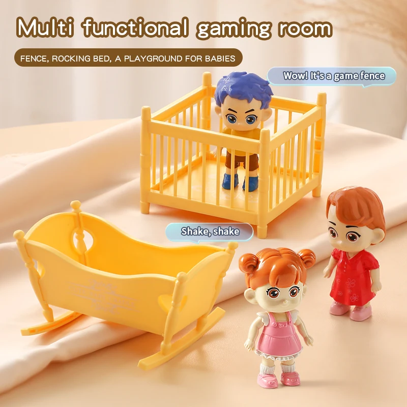 1/12 スケールドールハウス模擬ベビーベッドミニチュアシーン城スイング馬プールピアノモデルペンダントキッチン子供のギフト