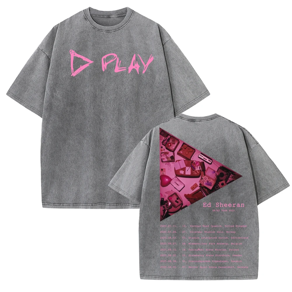 قميص Play Azisam Ed Sheeran UK/EU Tour Merch للفتيات من القطن تي شيرت صيفي