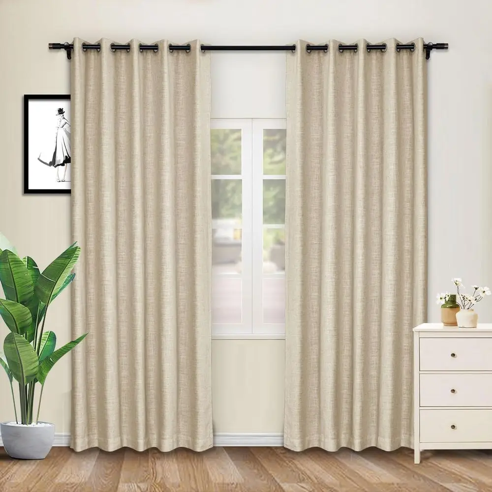 Thermal Insulated Grommet Curtains for Bedroom, Country Sand Beige, 52 W x 84 L, 1 Panel