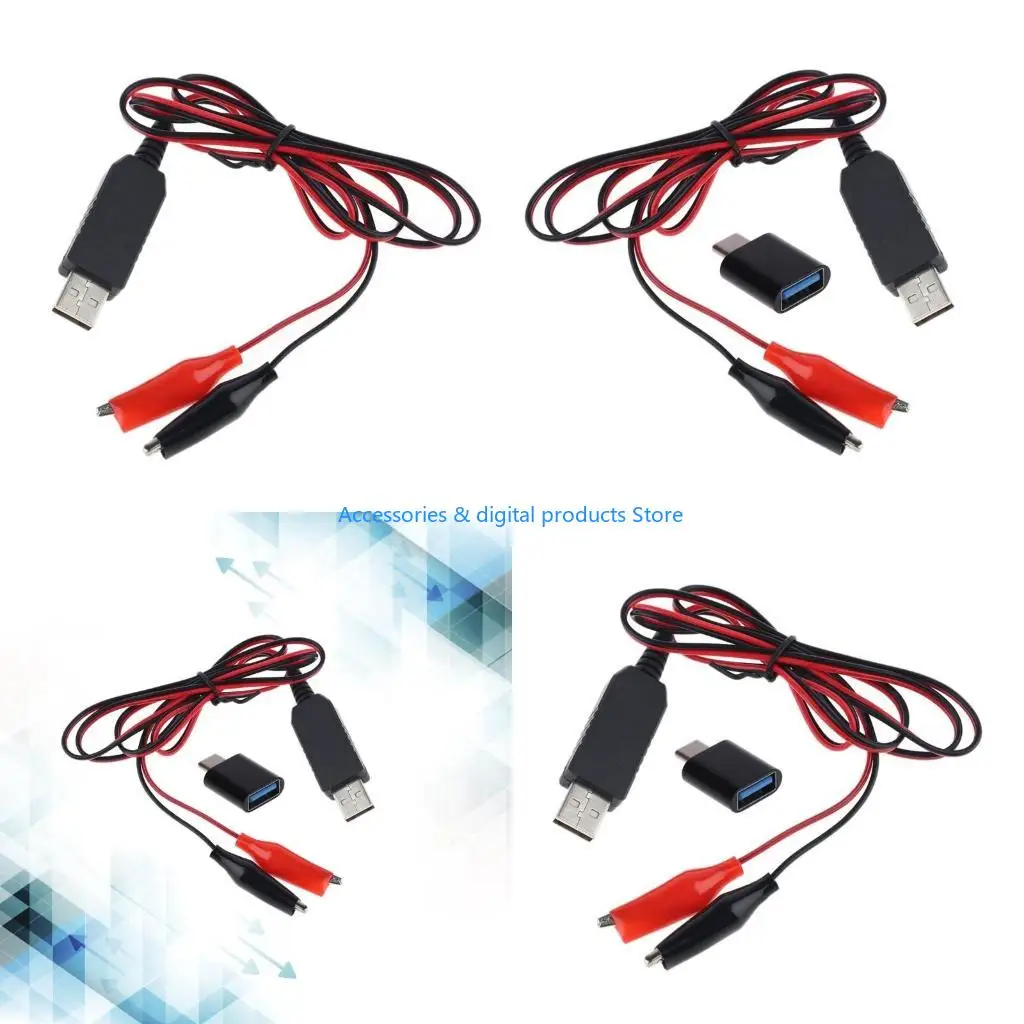 77JD USB 5V to 6V AA/AAA/C/D Battery Eliminators with Type-C Adapter for Toy Doorbell