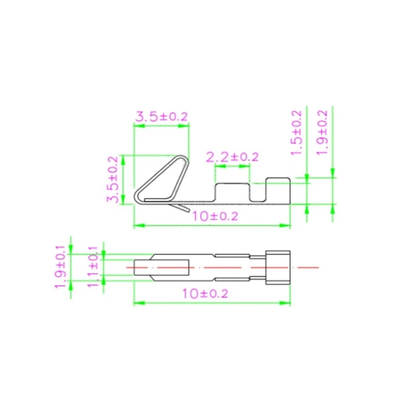 100Pcs KF2510/2510 Terminals Reeds Connectors Plugs Cold Pressed Terminals Crimp Terminals