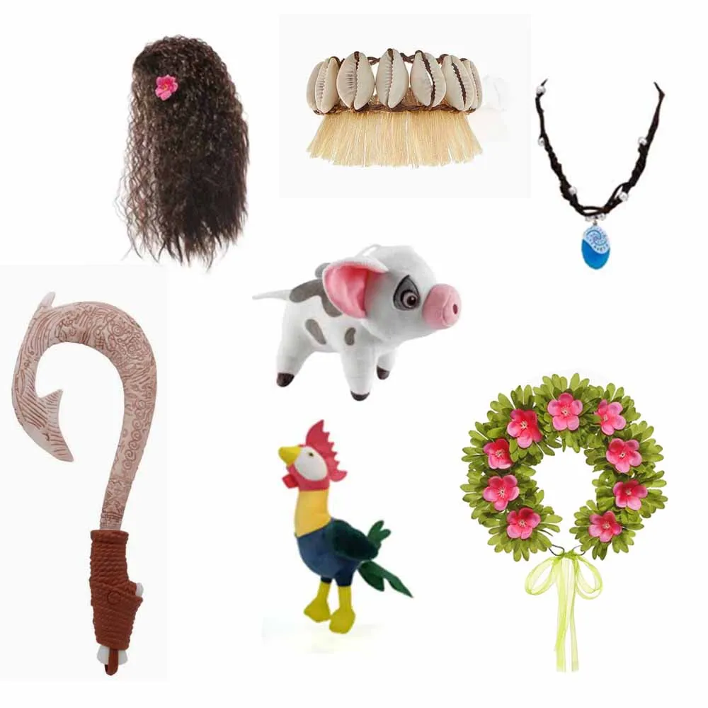 Accessoires de photographie Cosplay Semi dieu Maui hameçon perruque collier accessoire de Cosplay accessoires de photographie d'anniversaire cochon