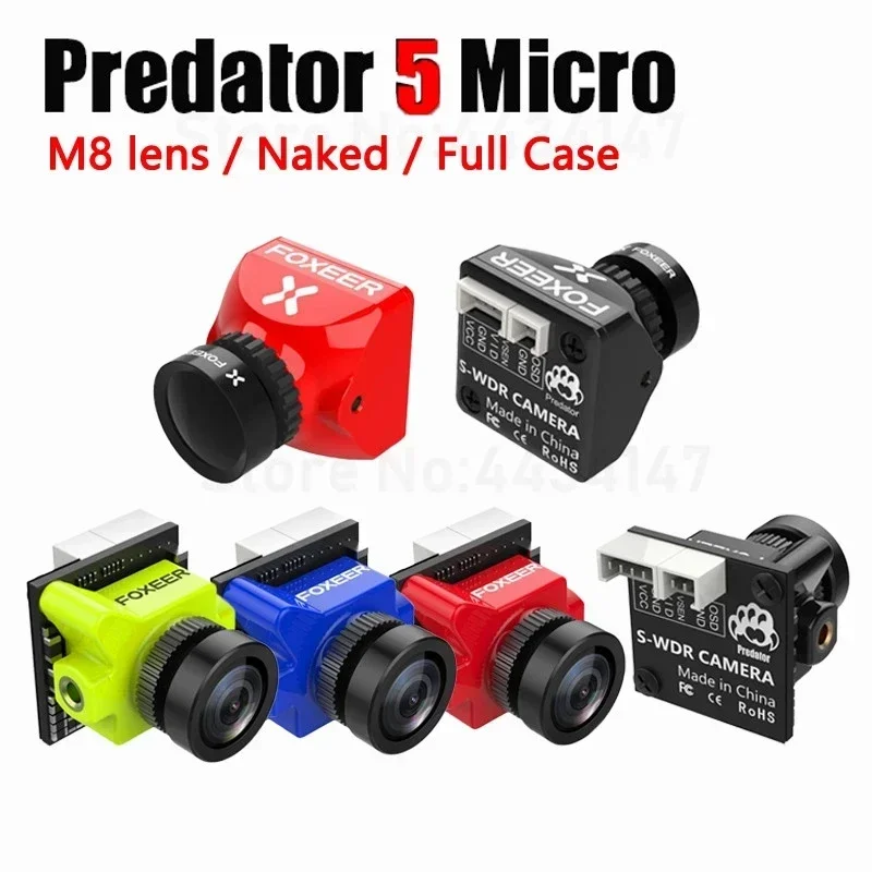 For Foxeer Predator 5 Micro V5 Camera 16:9/4:3 PAL/NTSC switchable M8 1.7mm lens 4ms Latency Super WDR FPV Camera for FPV RC Car
