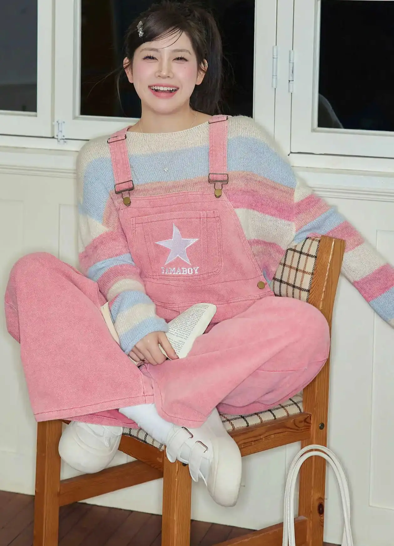 Women's Pink Corduroy Overalls Wide Leg Baggy Jumpsuit Star Print Loose Casual Y2K Aesthetic Young Daily Streetwear 2026