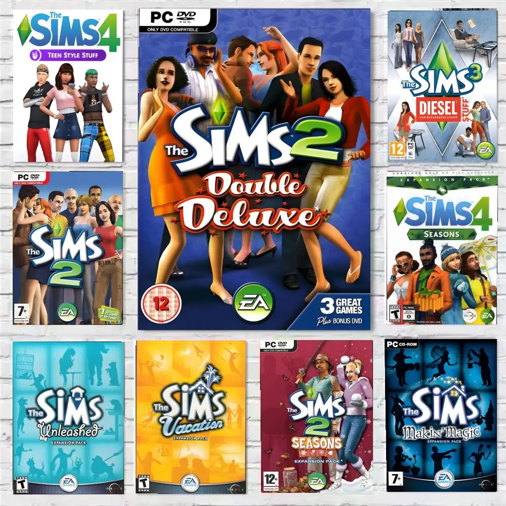 Póster del juego The S-Sims 4, arte impreso para pared, adecuado para sala de estar, dormitorio, bar, salón, decoración del hogar, regalo