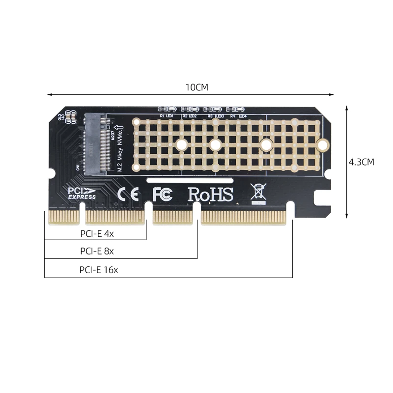 Адаптер PCIE NVME M2 PCI Express 3,0 X1 X4 X8 X16, переходник для карты расширения, поддержка 2230 2242 2260 2280 M Key M.2 NVME SSD