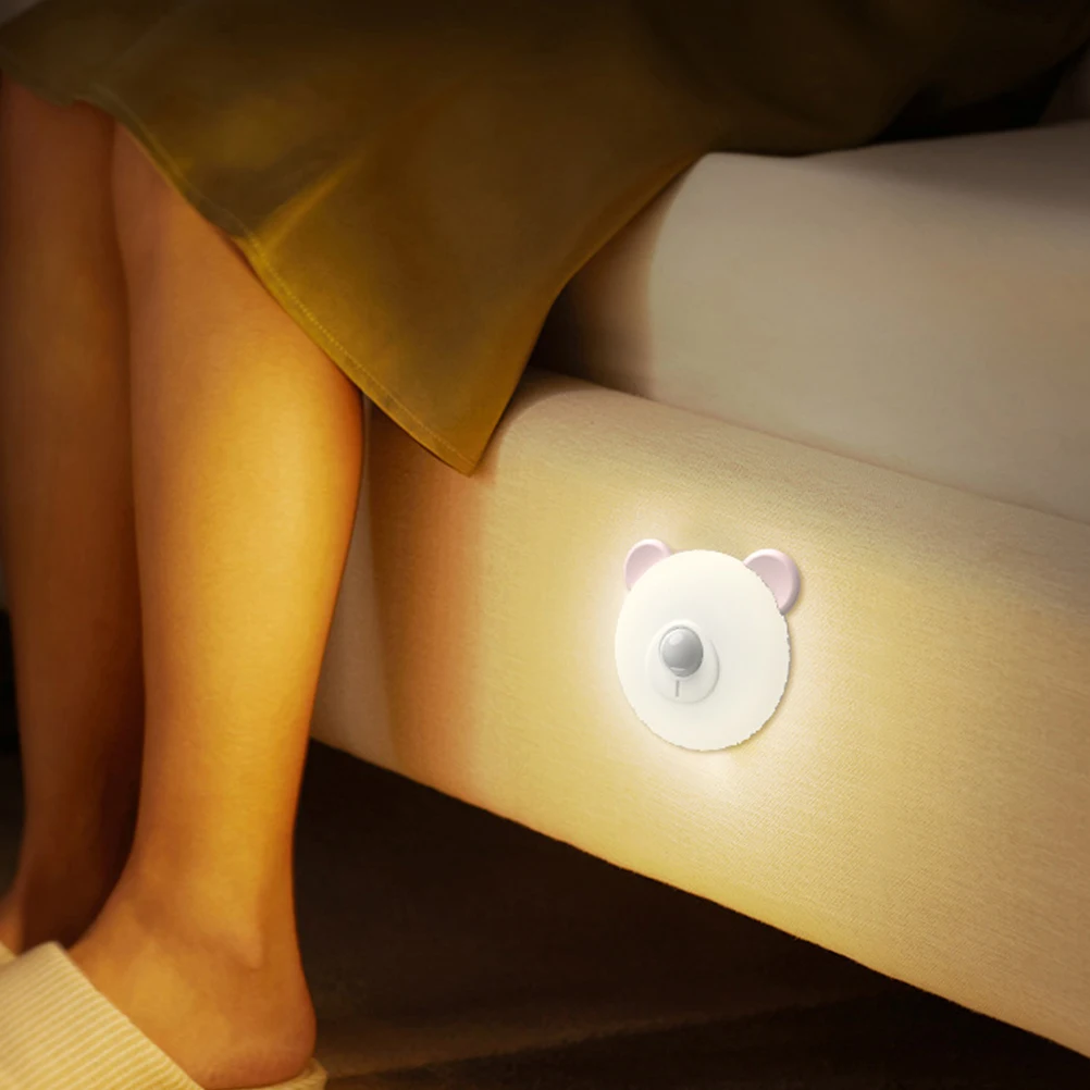 

Motion Sensor Night Lamp Wireless Rechargeable LED for Bedroom Kids Living Room Stairs Corridor Cartoon Body Practical