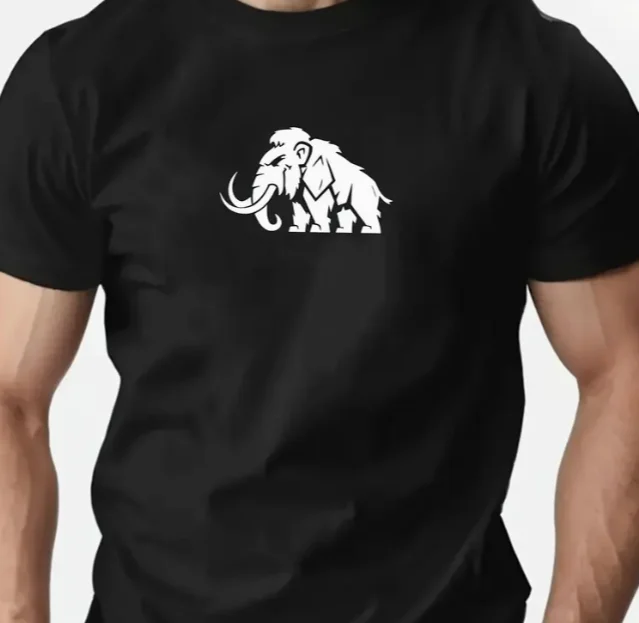 

Мужская футболка с рисунком мамонта, доисторический животный принт, повседневная летняя футболка с круглым вырезом и короткими рукавами для повседневной одежды, мужская одежда