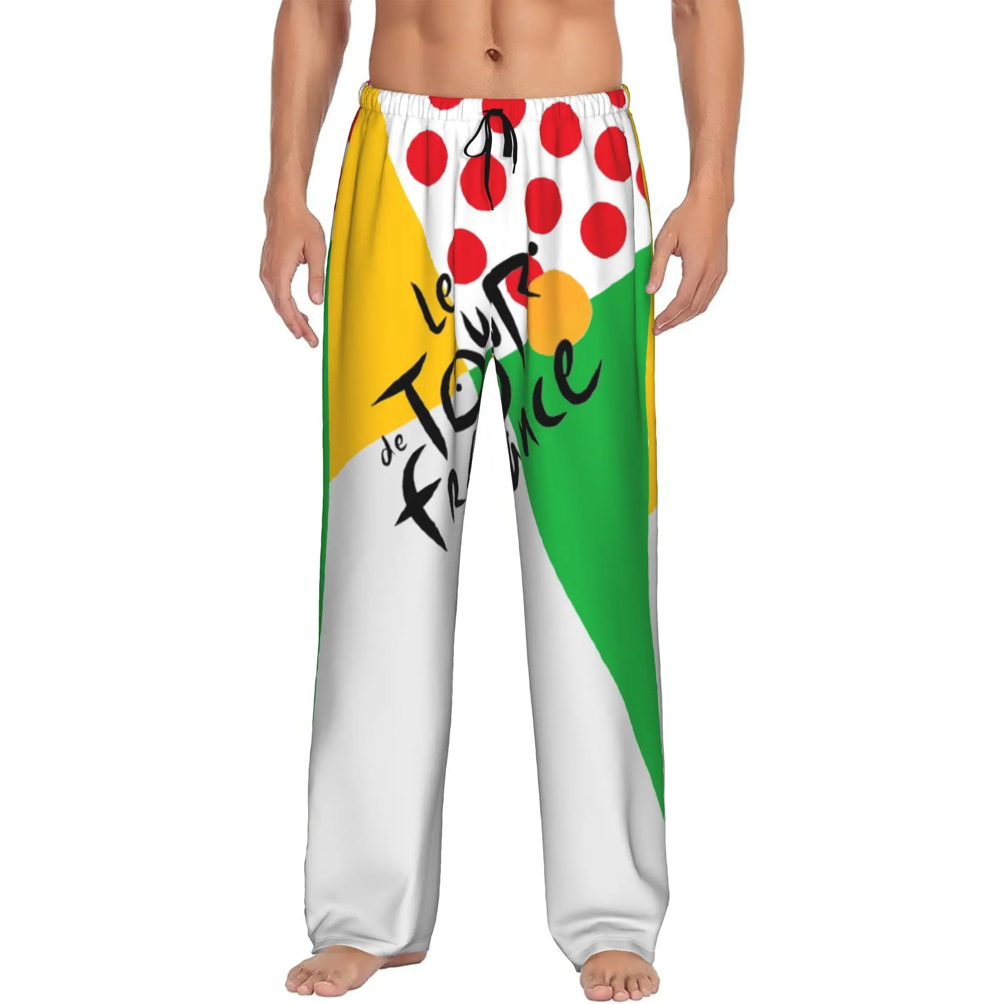 Custom France TDF Tour  Pajama Pants Men's  Lounge Sleep Drawstring Sleepwear Bottoms with Pockets