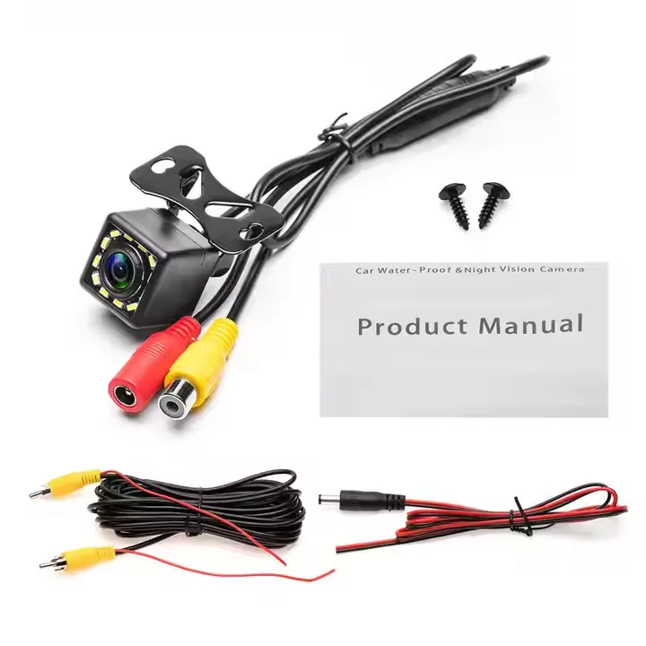 Telecamera di backup per auto con visione notturna a 12 LED Telecamera per retromarcia per auto impermeabile da 170 gradi Telecamera per retromarcia AHD CCD