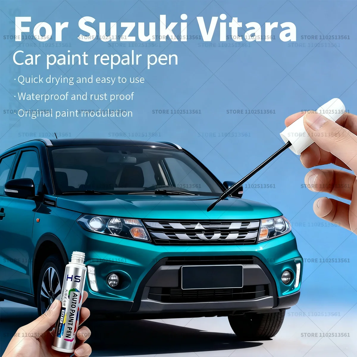 قلم إصلاح طلاء السيارات مزيل الخدوش لتقوم بها بنفسك اكسسوارات السيارات الأبيض الفضة YH البرتقالي ZPB الذهب 690 الأحمر 409 لسوزوكي فيتارا
