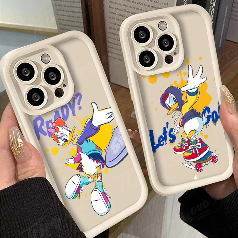 Disney Daisy Donald Duck Matte Phone Case for iPhone 14 15 Pro Max 13 12 11 X XS XR 7 8 Plus SE 2020 Shockproof Silicone Cover