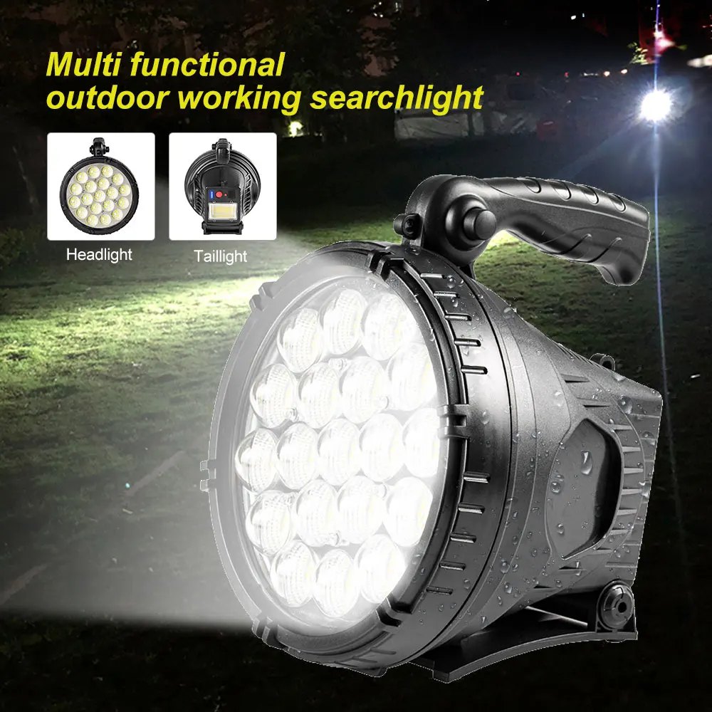 

20W 1000M Powerful Searchlight Camping Flashlight USB Rechargeable Waterproof Ultra-long Standby Torch with USB OUTPUT Lantern