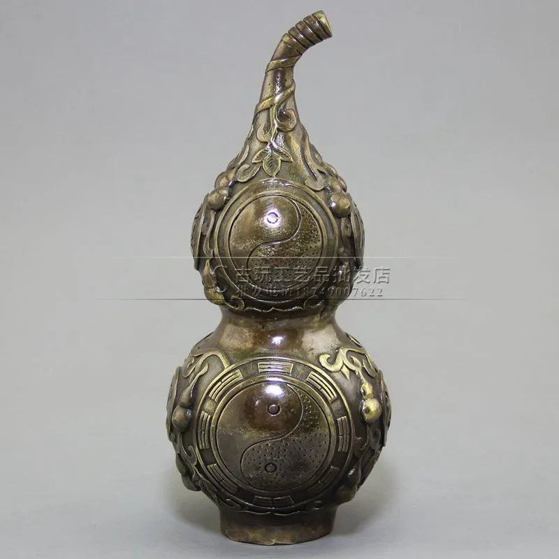 

Early handicrafts pattern brass retro copper handicraft manufacturer gourd ornament 4