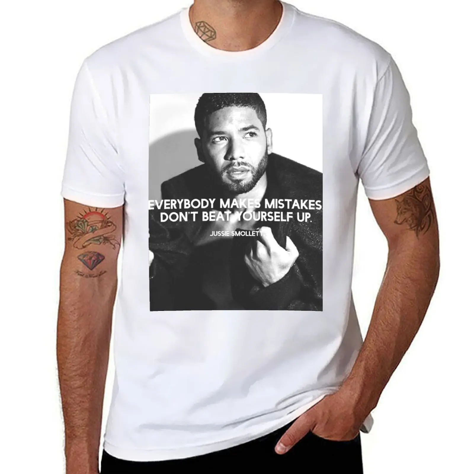 Jussie Smollett BW T-Shirt funny costumes plain men t shirts