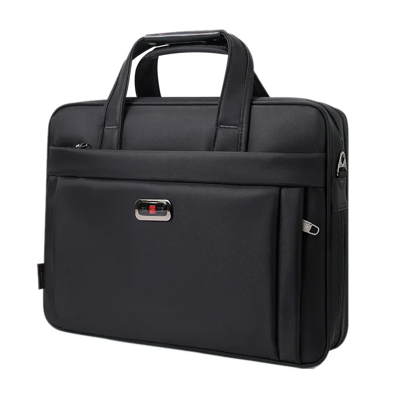 

Nesitu Large Capacity Oxford Men Briefcase Executive Business 14 15.6 inch Laptop Portfolio Handbag Shoulder Messenger Bag M325