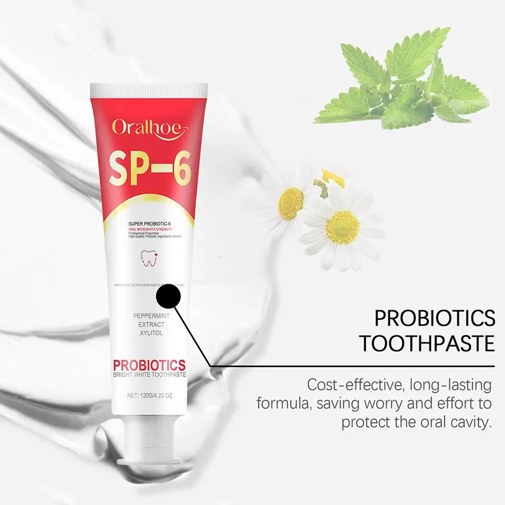 SP6 Probiotic Whitening Toothpaste Removal Tooth Stain Repair Cavities Fresh Breath Prevents Dental Cleaning Care Tools Brighten