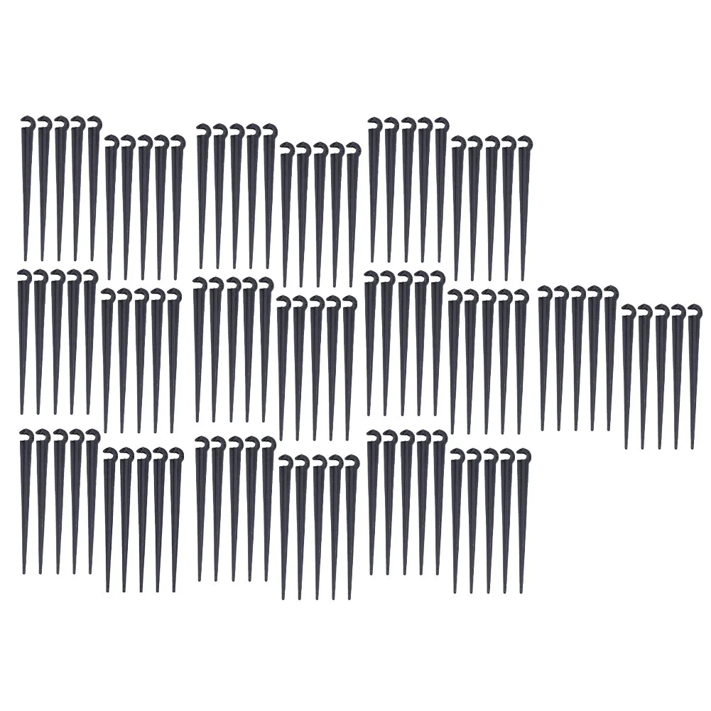 Plastic Drip Hose Support Stakes 100 Pack for 4/7mm Tubing to Help Maintain Hose Alignment and Support Uniform Water Application