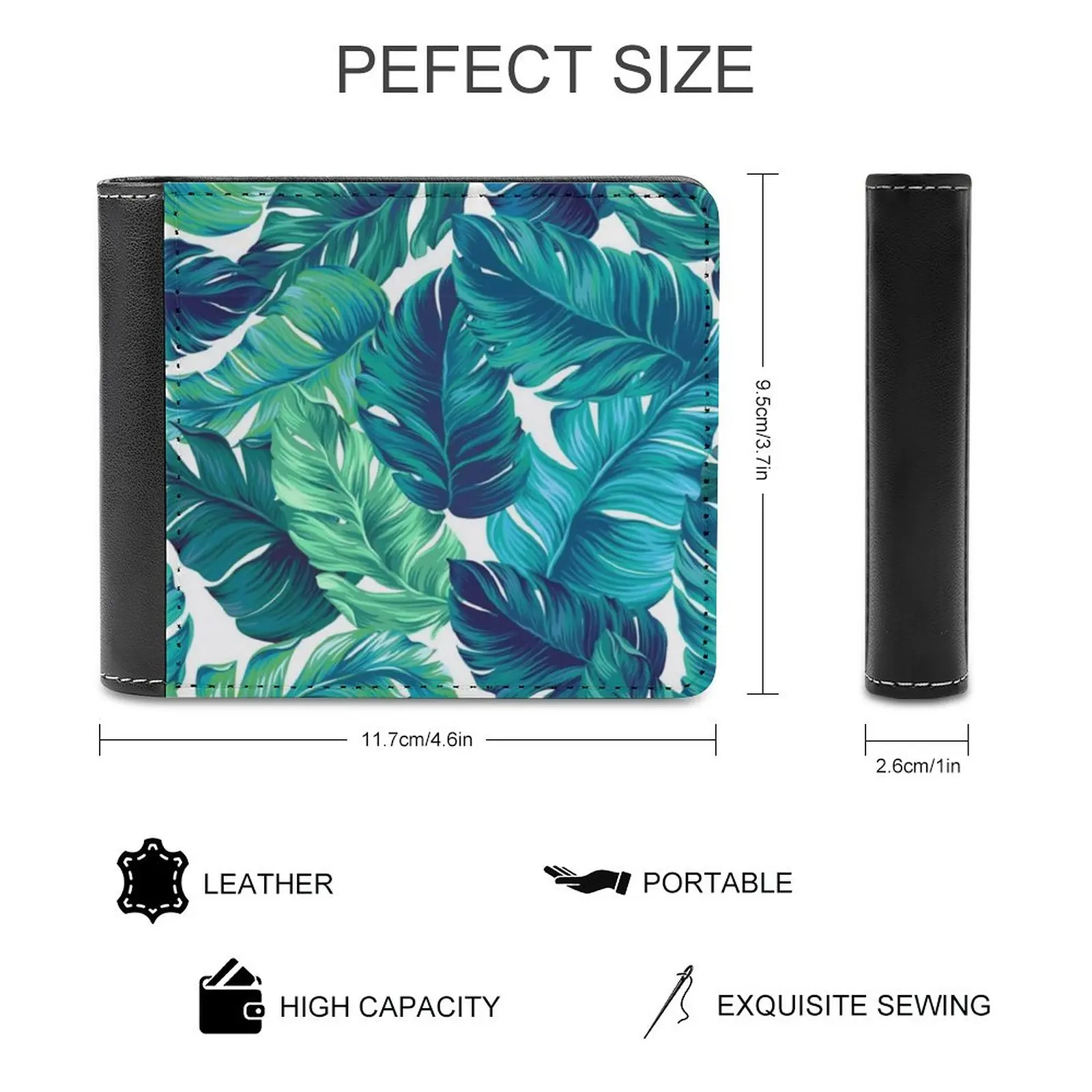 Funky Banana Leaf Pattern. Men's Wallet Purses Wallets New Design Dollar Price Top Men Leather Wallet Tropical Banana Leaf