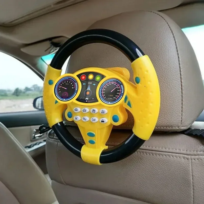 Infant Shining Simulation Steering Wheel Toy, Kids Early Education Copilot Stroller Steering Wheel with Sound Effect