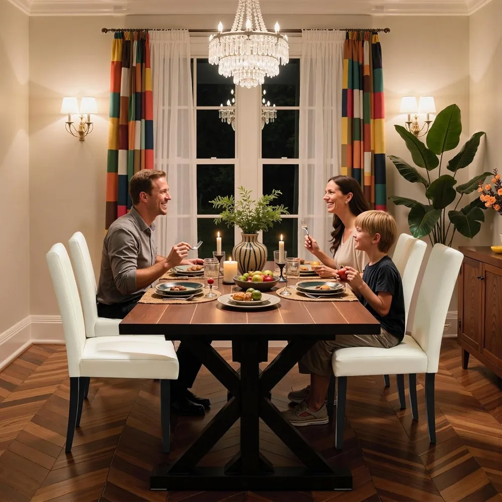 مجموعة من 4 كراسي بارسون جلدية حديثة لتناول الطعام ومساحات المعيشة #3