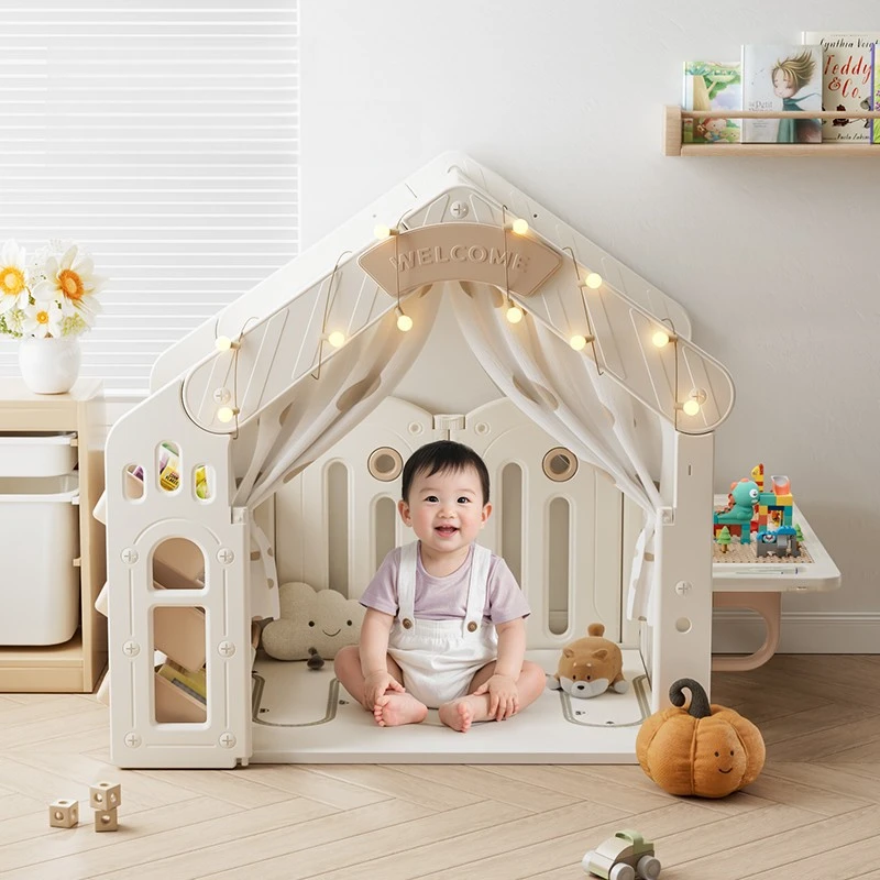 Children Toy Tent with Storage Rack Building Block Table Boys Girls Playhouse Castle Toy House Children Secret Base Cabin Tents