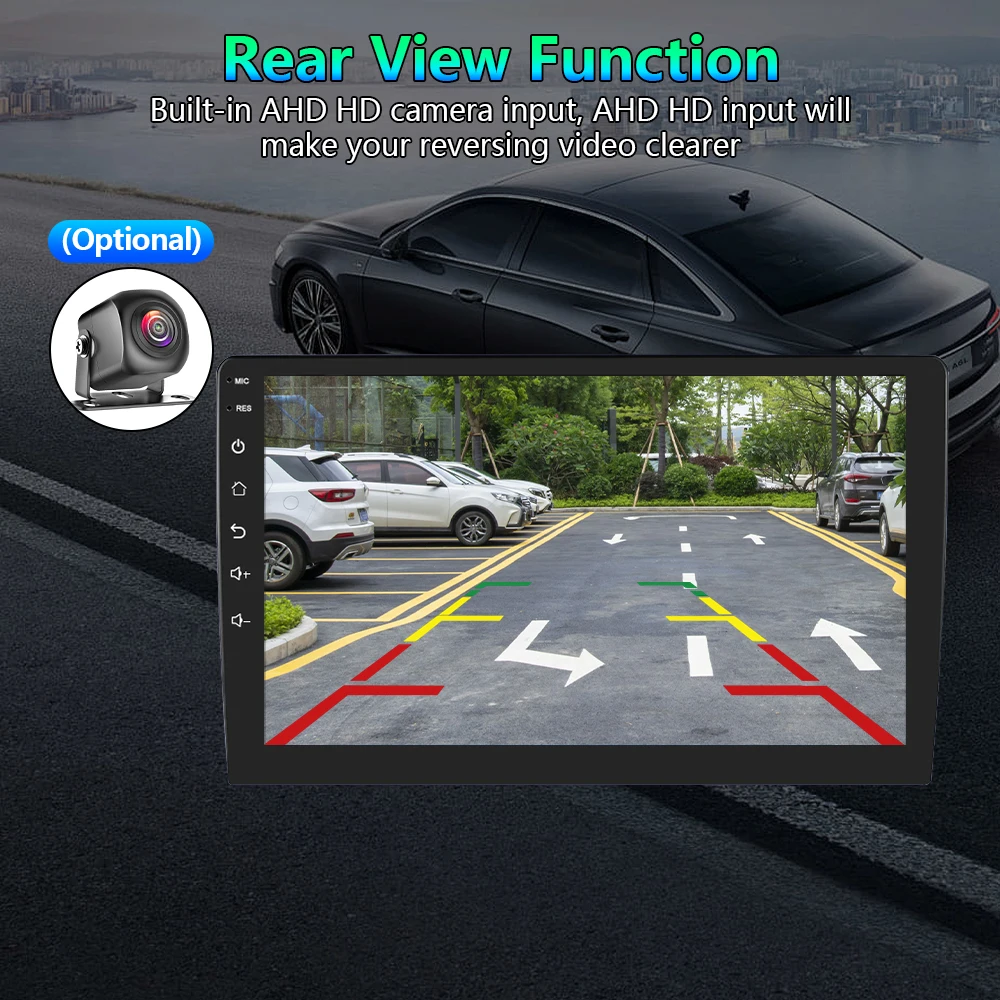 راديو السيارة Android12 Auto 8 Core 4+64G Din 9 "/10" العالمي QLED داخل لوحة الملاحة GPS مع كاميرا CarPlay العكسية اللاسلكية AHD #6
