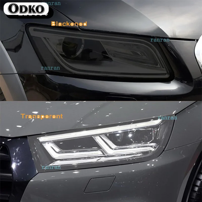 

For Audi Q5 SQ5 Quattro Facelift 2021 2022 Car Headlight Tint Smoked Black Protective Film Transparent TPU Sticker Accessories