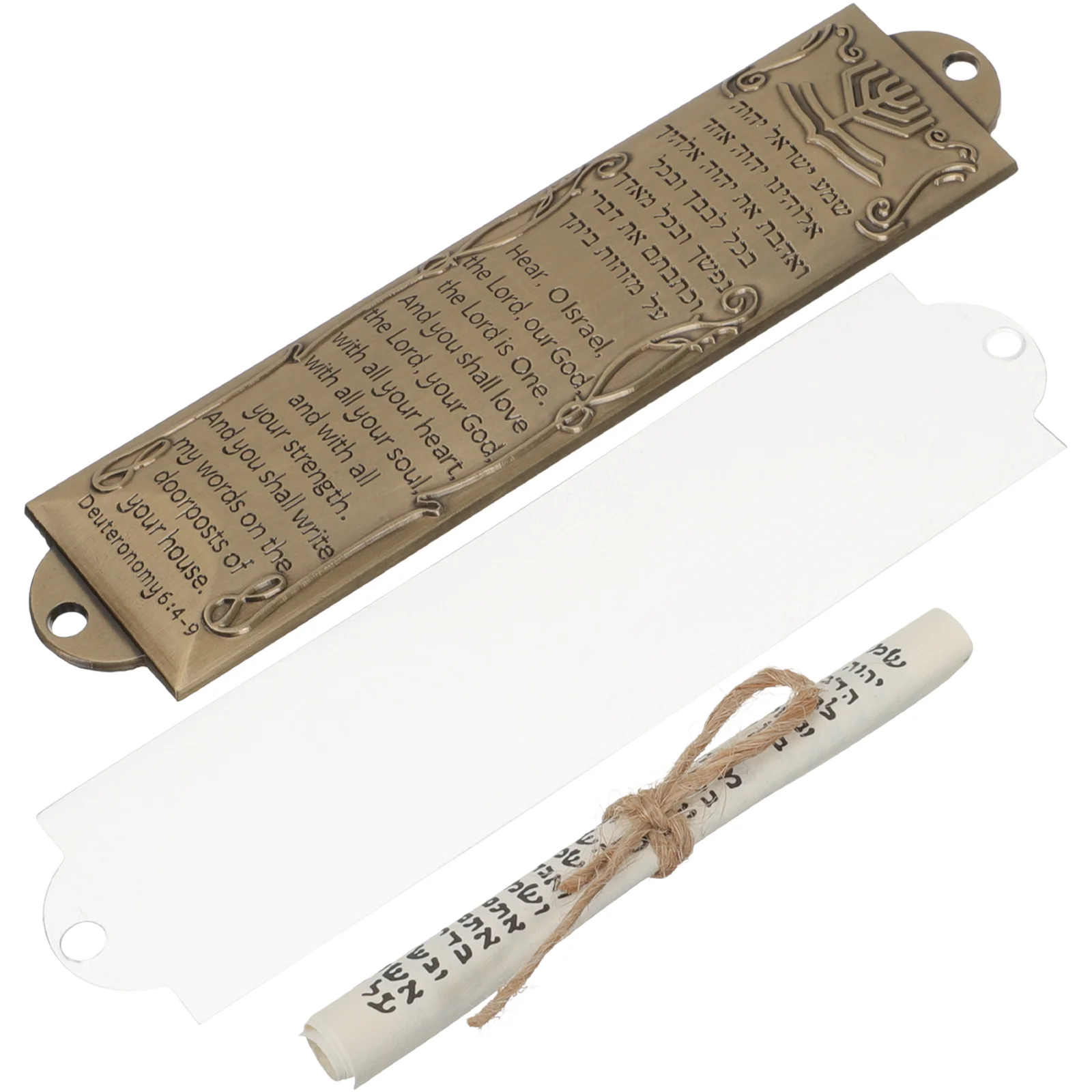 Religious Holy Scroll Memorial Gift Jewish Symbols Mezuzah Goal Post Small Catholic Decor Metal Prayer Adorn Man Judaica