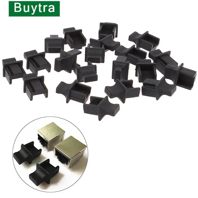 New 20pcs RJ45 protective soft rubber cover network connector end cover router connection end dust plug