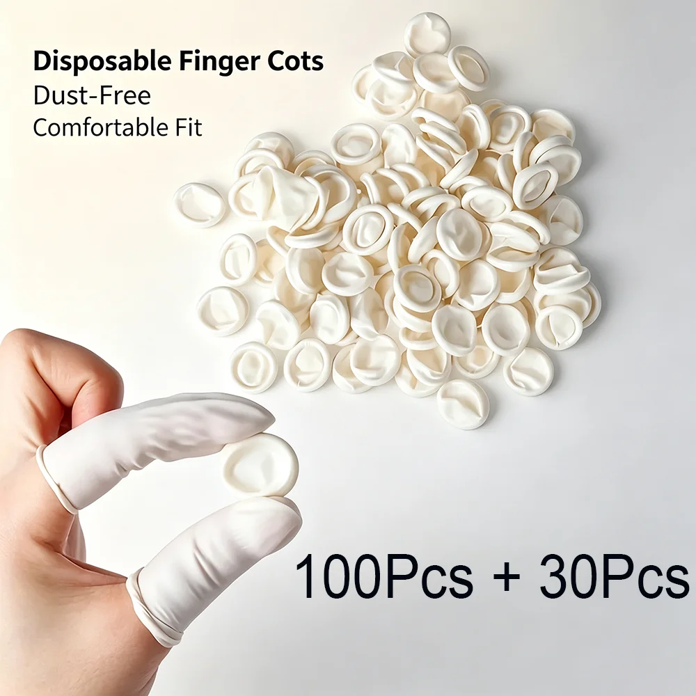 150Pcs Latex Finger Cots Disposable Rubber Fingertip Protectors Non-Slip Anti-Static Finger Covers for Repair Work