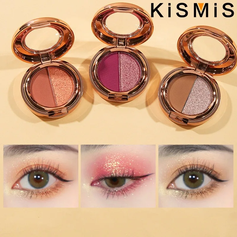 Double Color Eyeshadow Women Girls Makeup Eyeshadow Long Lasting Waterproof Eyeshadow Palette Shine Cosmetic Tools