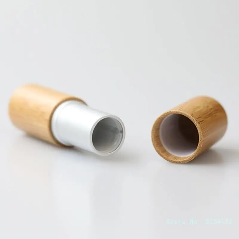 5pcs Empty Natural Empty Lipstick Tube Container Bamboo Lip Balm Tubes Stylish Cosmetic Holders for Salon and Home Use