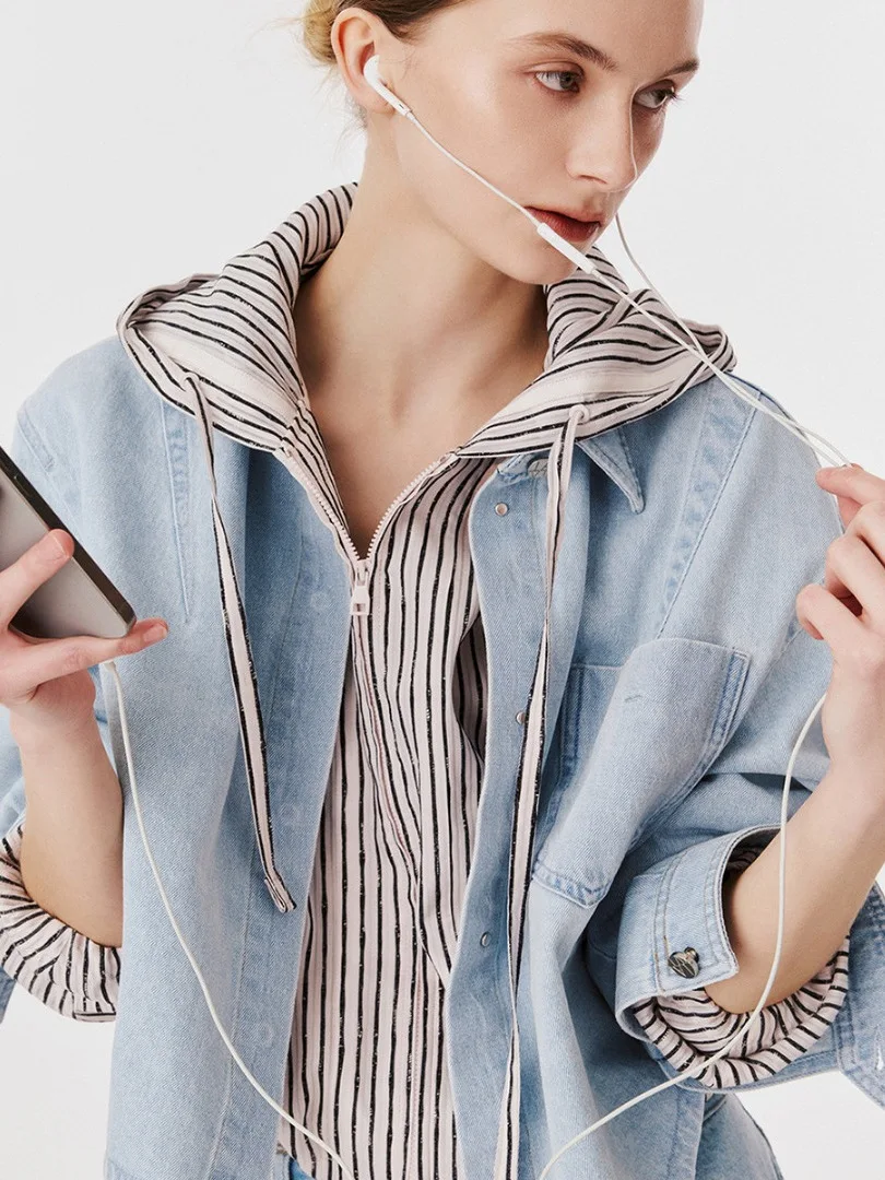 Semplice marchio coreano RHMY25 Spring Hit Loose Fit Dimagrante Stripe ort Lunghezza Protezione solare Jaet Casual Pendolarismo Sle