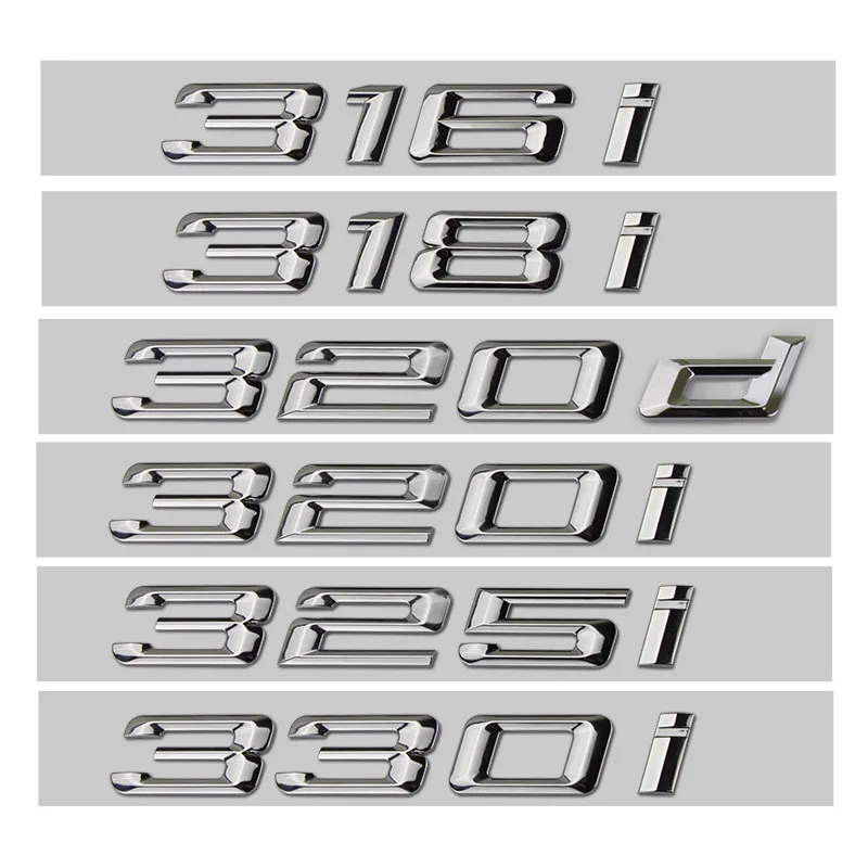 

3D ABS Logo 320i 316i 318i 325i 328i 330i 335i 330d 320d Emblem Letters Sticker Car Trunk Badge For BMW E46 F30 E90 Accessories