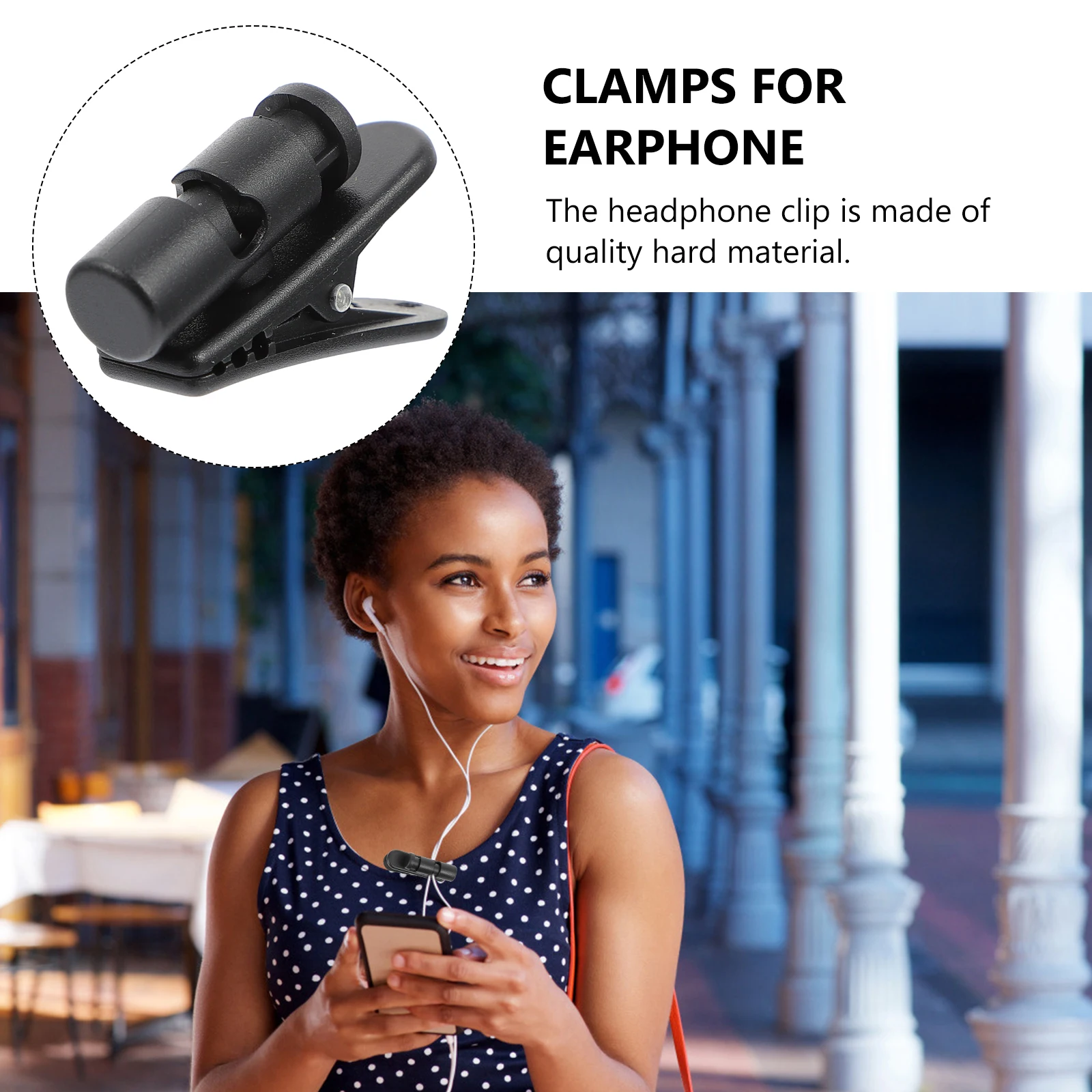 

5pcs Headphone Clips Black Durable Earphone Wire Organizers For Cable Management Multipurpose Microphone Cord Clamps