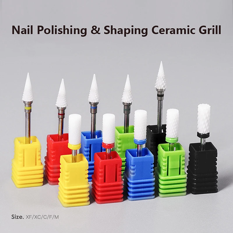 Nail Drill Bits Ceramic Cutters For Manicure Electric Pedicure Nail Bits Gel Polish Remover Files Burr Nail Accessories Salon