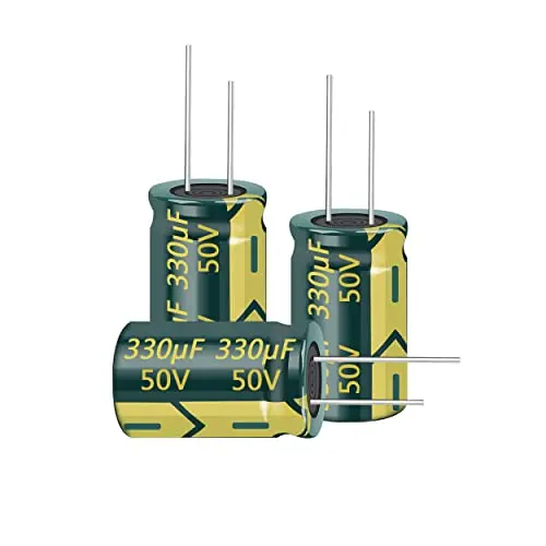 20pcs 50V 330UF Capacitor 10x17MM(0.39x0.67in) High Frequency Aluminum Electrolytic Capacitors for TV, LCD Monitor, Game