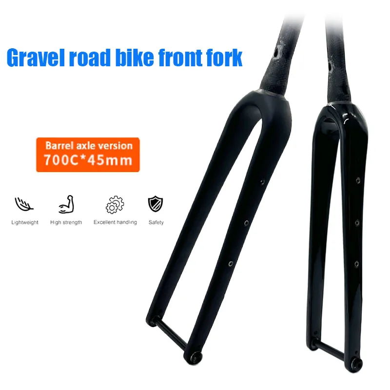 Ultra-light T800 Carbon Fiber Gravel Bike Fork Matte Finish 700C Open 100mm Bicycle Fork Tube Steerer for Gravel Bikes